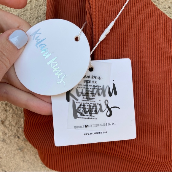 Kulakinis bikini top ribbed long crop size 2X in clay ribbed - Picture 2 of 4